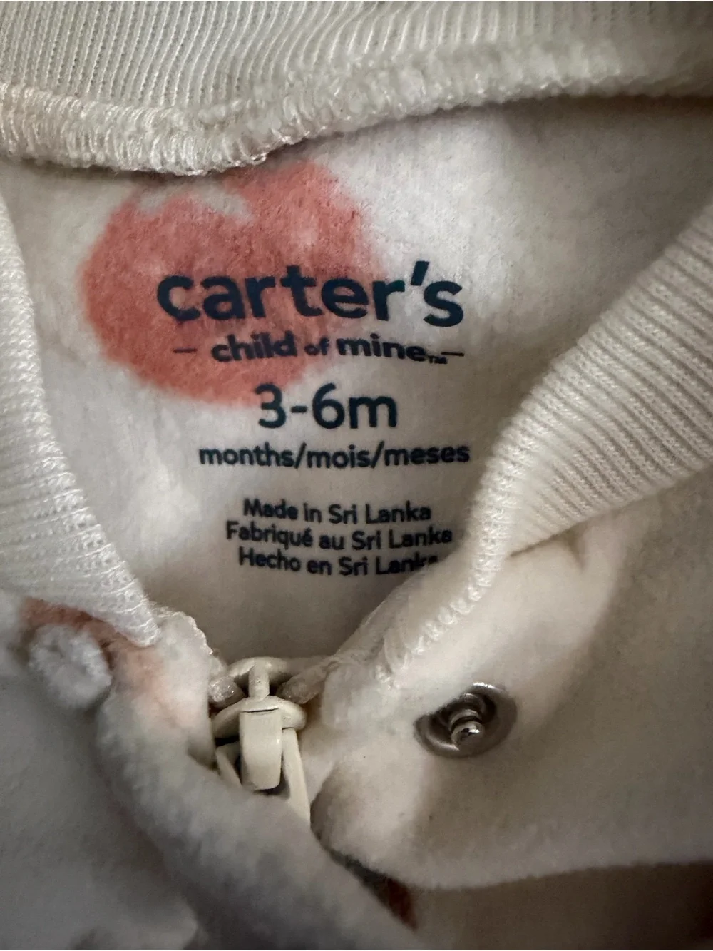 Carter's Cream One-Piece Zipper Pajama with Fruit Print
